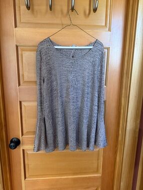 Cozy Lightweight Knit Bell Sleeve Top - Taupe